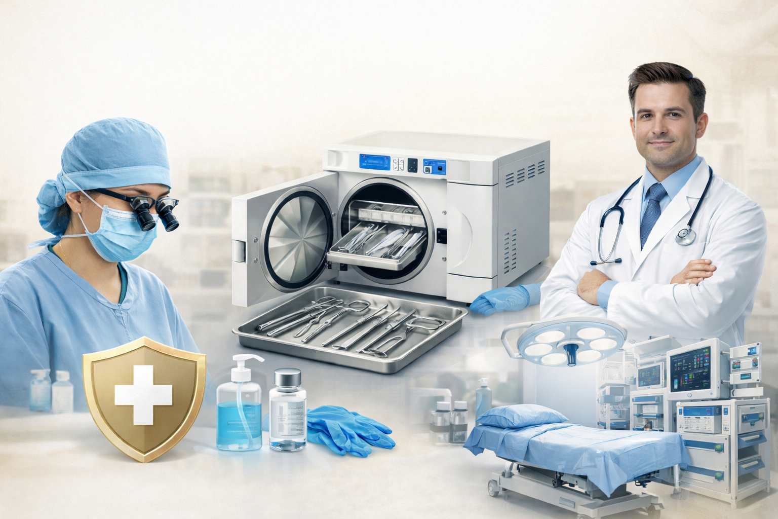 CQC registered hair transplant FUE and DHI clinic in Liverpool, UK, showing sterile medical instruments, modern treatment room, and healthcare professionals.