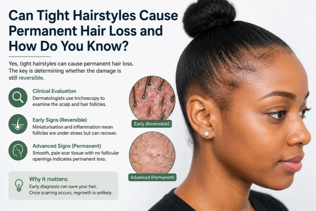 can tight hair style cause permanent hair loss and how do you know?