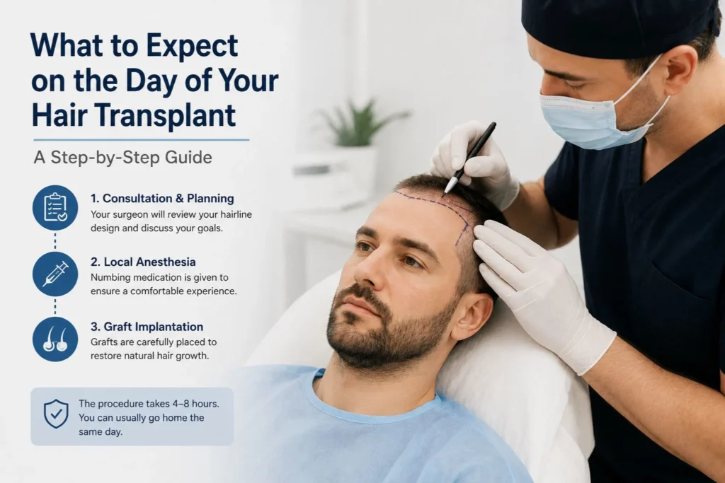 What to Expect on the Day of Your Hair Transplant: A Step-by-Step Guide