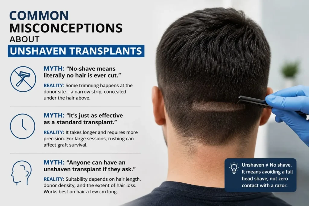 Common misconceptions about unshaven transplants