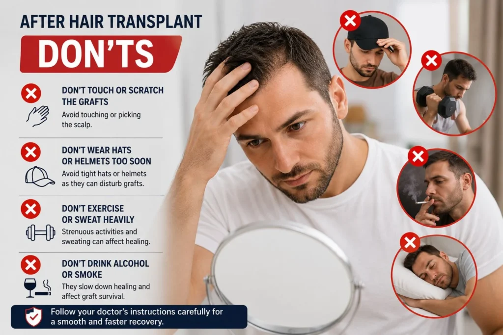Don’ts after a hair transplant