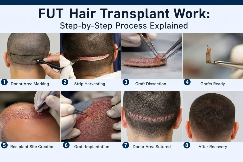 FUT Hair Transplant Work: Step-by-Step Process Explained