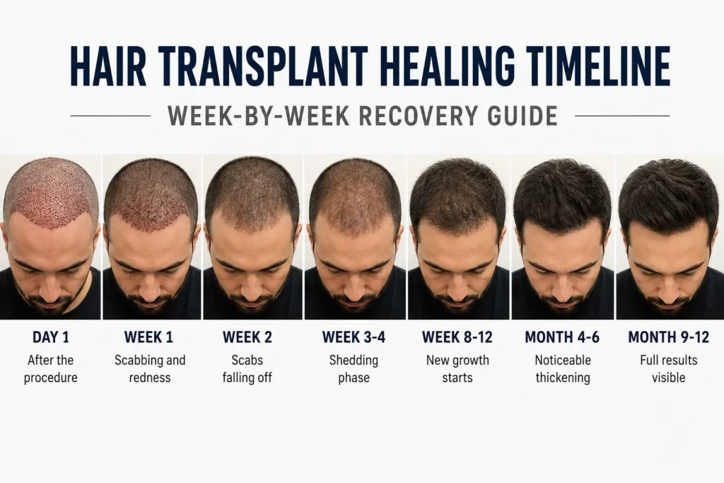 Hair Transplant Healing Timeline: Week-by-Week Recovery Guide
