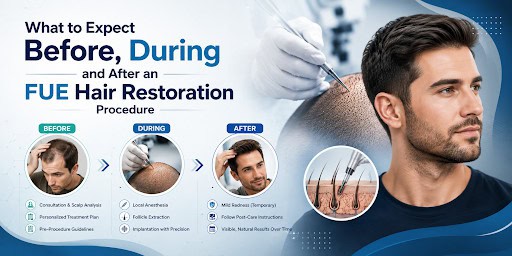 What to Expect Before, During and After an FUE Hair Restoration Procedure